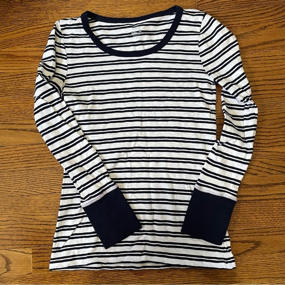 J.Crew Painter Tee Navy/White Stripe Size Small Scoop Neck - Picture 1 of 6